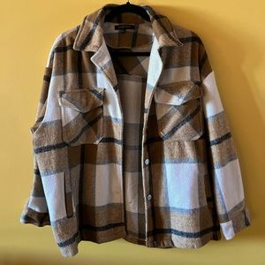 Women's Oversized Long Sleeve Shacket Jacket